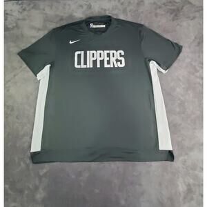 Nike Los Angeles Clippers Sz 2XL-T Shirt Gray Warm Up NBA Player Issued Men C27